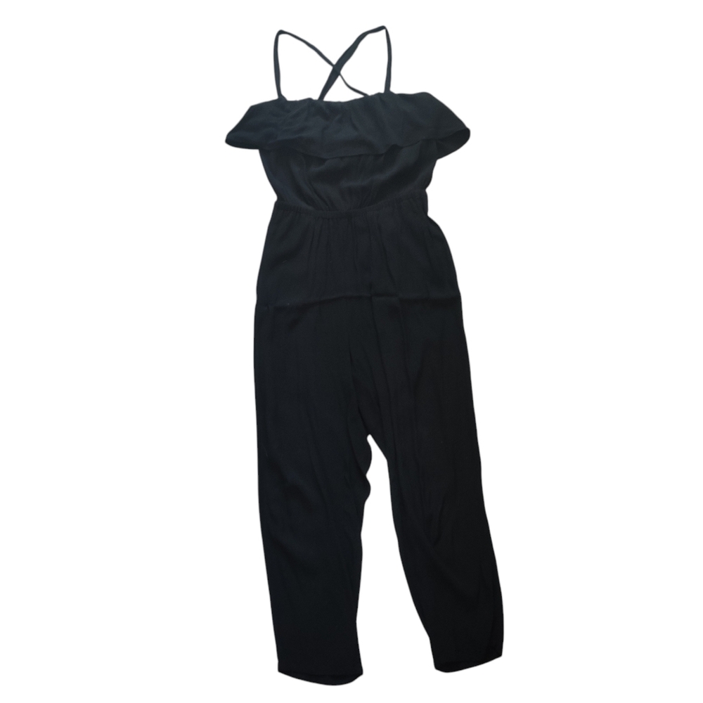 Madewell Black Apron Ruffle Jumpsuit Size S